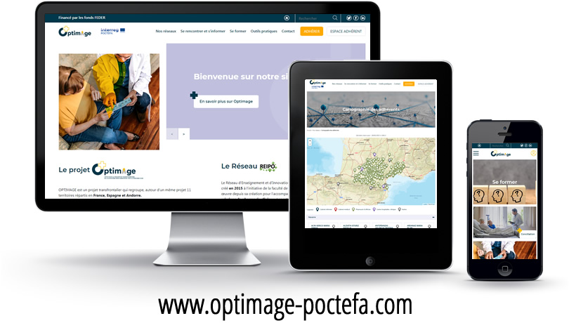 Création site internet Réseau Santé optimage Poctefa